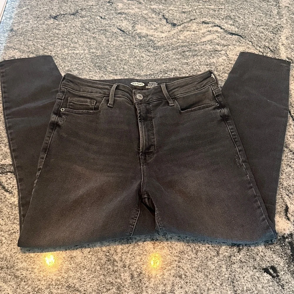 Old Navy Rockstar Extra High Rise Jeans - Dark Gray size 12 - Picture 4 of 10